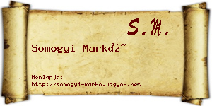 Somogyi Markó névjegykártya