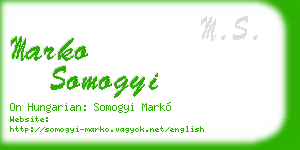 marko somogyi business card